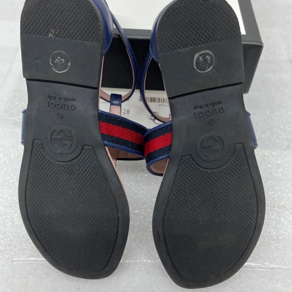 GUCCI Girl's Blue Web Sandals Sz 28, US 11 - Picture 7 of 10
